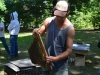 Getting a honey comb ready to harvest.