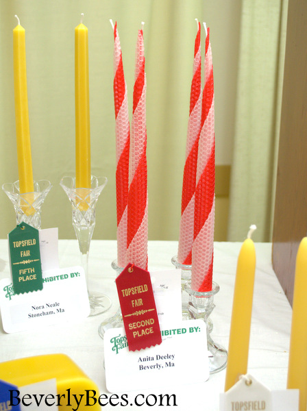 My multicolored candles came in Second at the Topsfield Fair Honey Show.