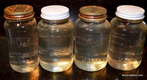 Finished syrup in jars.