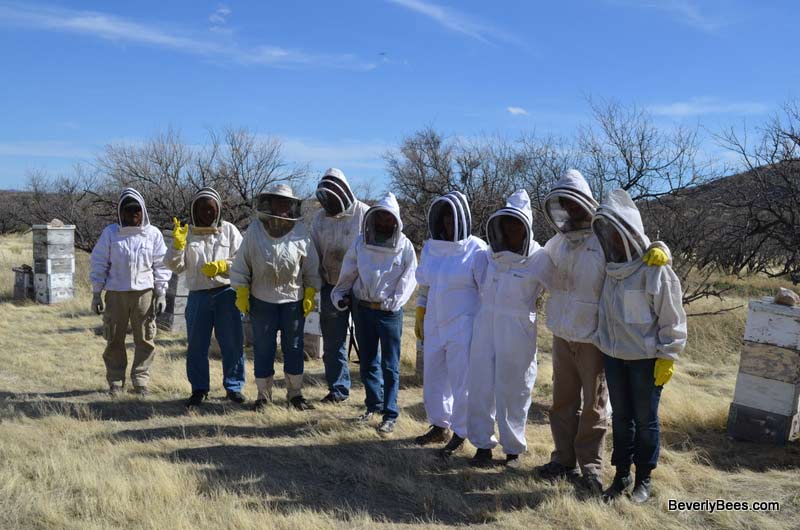 The group that toured Dee's bee yards.