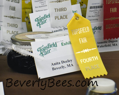 My blackberry honey jam won fourth place at the 2011 Topsfield Fair Honey Show.