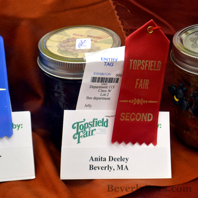 My raspberry honey jelly won second place at the Topsfield Fair in 2011.