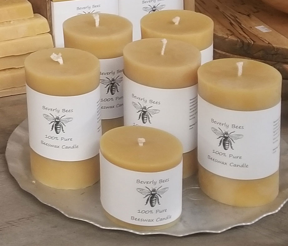 Set of 4, 100% Pure Beeswax Pillar Candles from 2 to 9 tall-Free Shipping