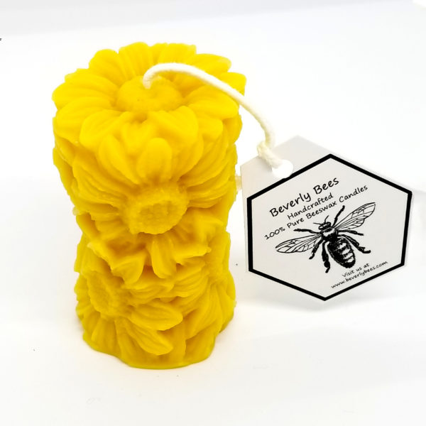 Bee and Flower Beeswax Candle